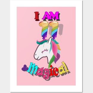 unicorn 11th birthday: I am 11 and magical Posters and Art